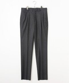 PAPAS / パパス スラックス・ドレスパンツ | 梳毛・紡毛フラノストレッチ 2タックパンツ