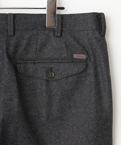 PAPAS / パパス スラックス・ドレスパンツ | 梳毛・紡毛フラノストレッチ 2タックパンツ | 詳細3