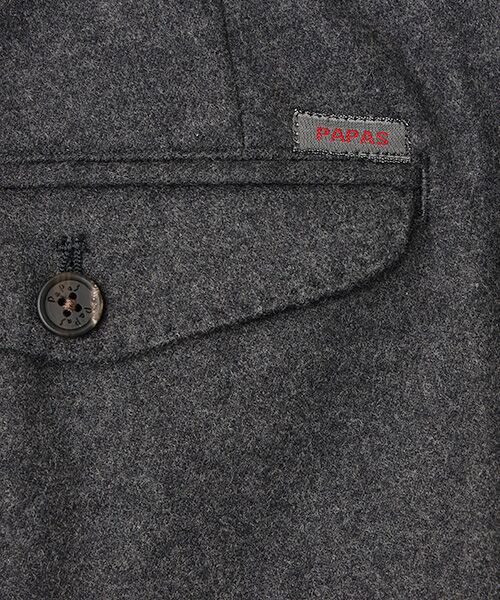 PAPAS / パパス スラックス・ドレスパンツ | 梳毛・紡毛フラノストレッチ 2タックパンツ | 詳細6