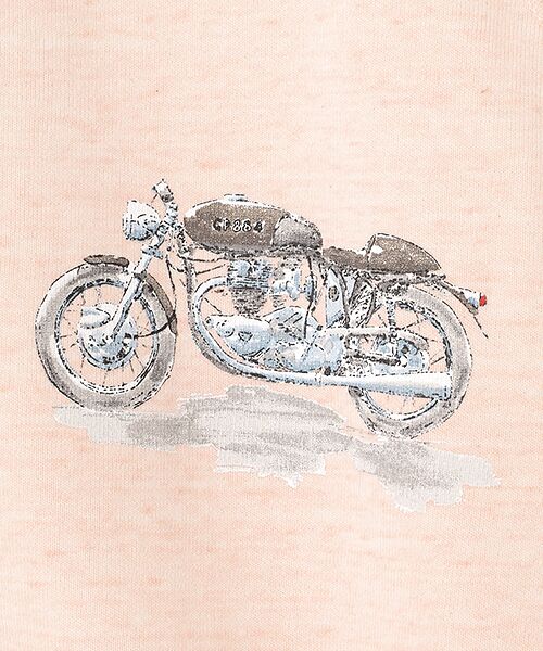 PAPAS / パパス ブルゾン | インディゴ風ミニ裏毛 バイク&ロゴプリント ブルゾン | 詳細1