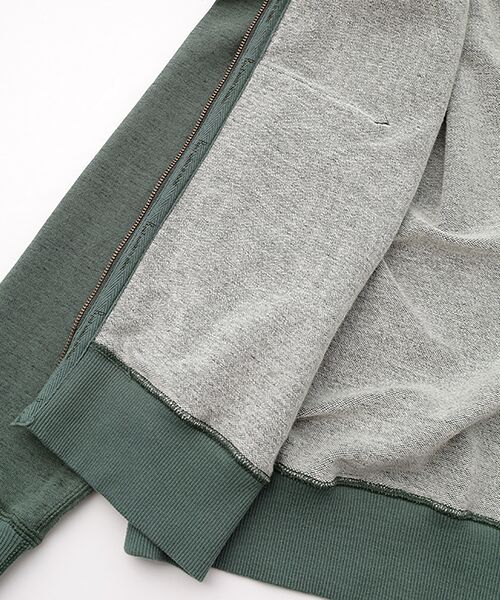 PAPAS / パパス ブルゾン | インディゴ風ミニ裏毛 バイク&ロゴプリント ブルゾン | 詳細8