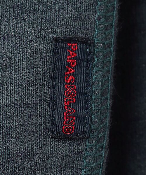 PAPAS / パパス スウェット | インディゴ風ミニ裏毛 刺繍ワッペン トレーナー | 詳細3