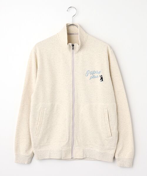 PAPAS/パパス トビ裏毛 カットソーブルゾン ＴＯＰオートミール L