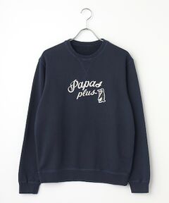 Papas ジップアップ スウェット トレーナー ロゴ 肉厚 ブラック L ワンフォークロージング 1111clothing オーバーサイズ