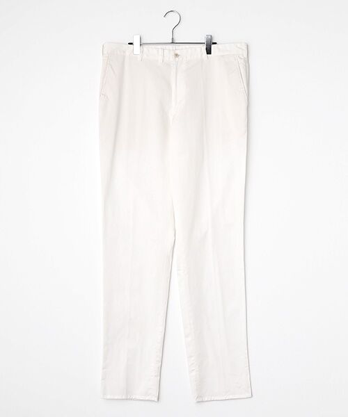 PAPAS/パパス 綿麻ギャバストレッチ ノータックパンツ シロ M PAPAS/パパス 綿麻ギャバストレッチ ノータックパンツ シロ M
