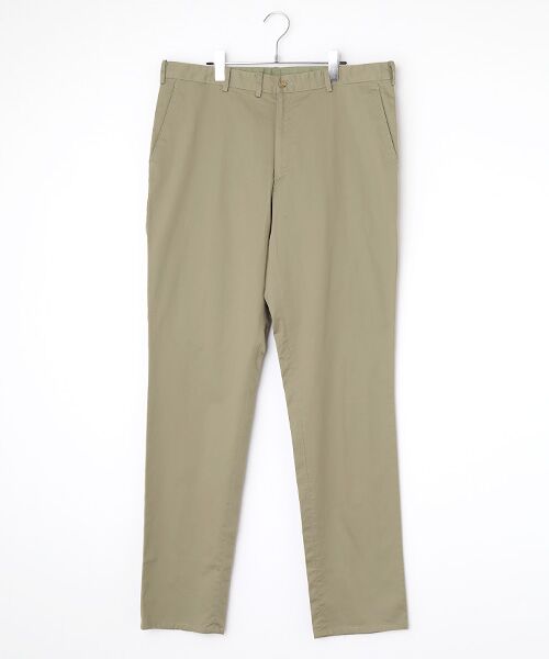 PAPAS / パパス その他パンツ | 綿麻ギャバストレッチ ノータックパンツ（ライトカーキ）