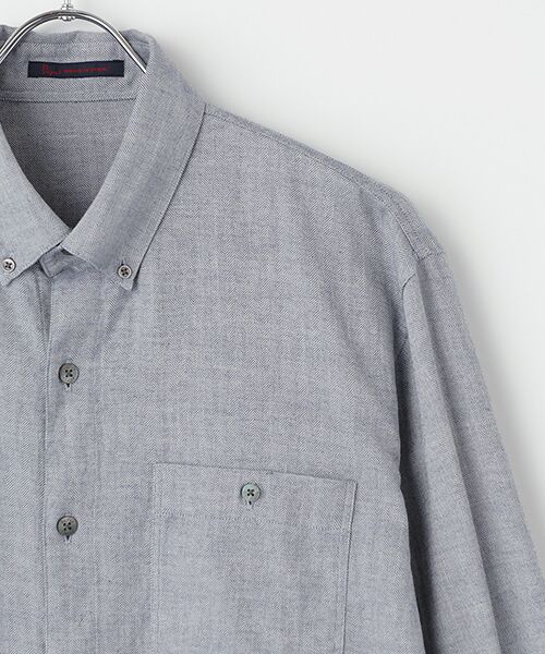 PAPAS / パパス シャツ・ブラウス | モンサンミッシェルヘリンボン ボタンダウンシャツ | 詳細4