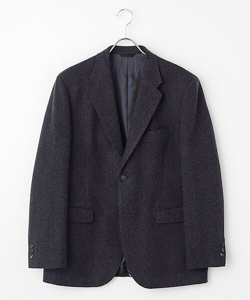 PAPAS/パパス カシミヤドネガルツイード ジャケット ネイビー系 M PAPAS/パパス カシミヤドネガルツイード ジャケット ネイビー系 M