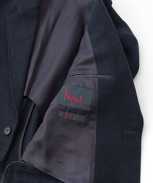 PAPAS / パパス テーラードジャケット | ローモンドウール/リネン平織ネップツイード ジャケット | 詳細6