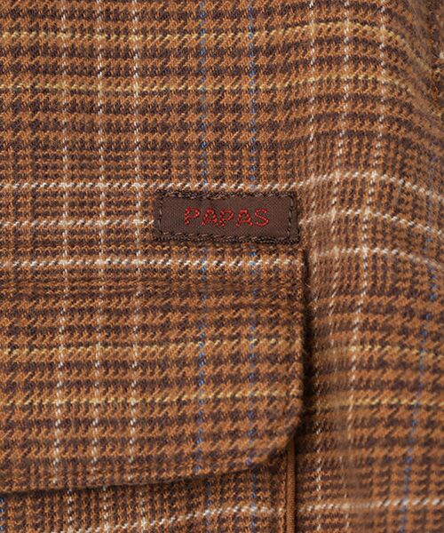 PAPAS / パパス ブルゾン | コットン甘撚ネルチェック起毛 シャツ型ブルゾン | 詳細6