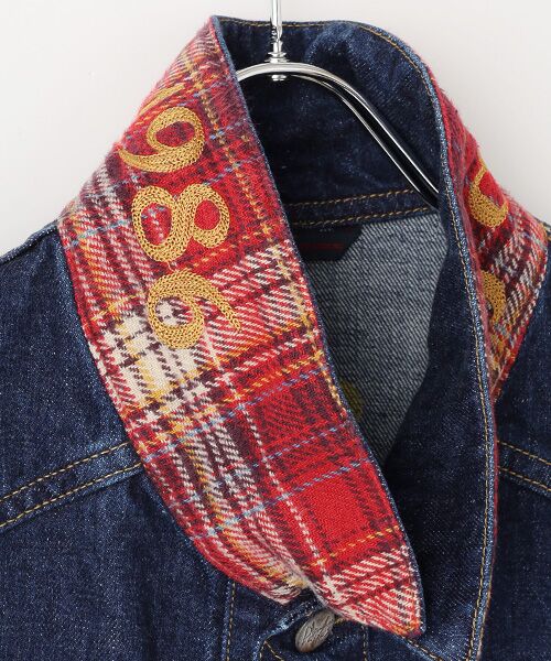 PAPAS PLUS ジップ デニム ジャケット パパス ブルゾン パッチワーク PAPAS PLUS ジップ デニム ジャケット パパス ブルゾン パッチワーク