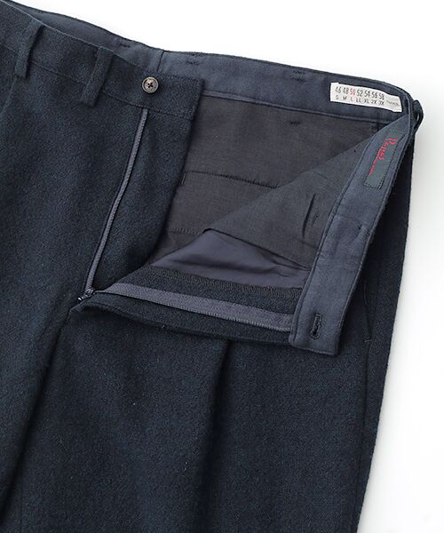 PAPAS / パパス スラックス・ドレスパンツ | ローモンドウール/リネン平織ネップツイード ワンタックパンツ | 詳細2