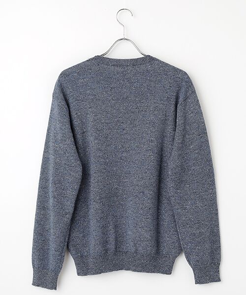 PAPAS / パパス ニット・セーター | ウール/リネン/カシミヤ ツイード7G クルーネックセーター | 詳細2