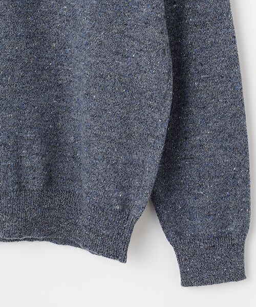 PAPAS / パパス ニット・セーター | ウール/リネン/カシミヤ ツイード7G クルーネックセーター | 詳細4