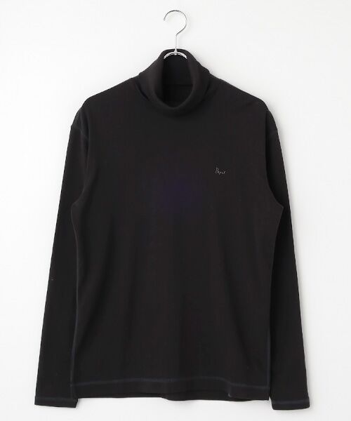 PAPAS/パパス グレースTOPフライス タートルネックカットソー クロ M PAPAS/パパス グレースTOPフライス タートルネックカットソー クロ M