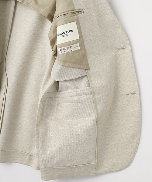PAPAS / パパス テーラードジャケット | リネン/ポリエステル裏鹿の子 カットソージャケット | 詳細4