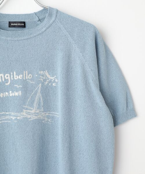 PAPAS / パパス ニット・セーター | 和紙/ポリエステル天竺12G 半袖セーター | 詳細2