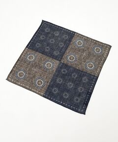 PAPAS / パパス ハンカチ | <MIAN>ウール平織プリント ポケットチーフ