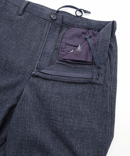 PAPAS / パパス その他パンツ | ウール/ナイロン シャーリングピンチェック圧縮起毛 イージーパンツ | 詳細5