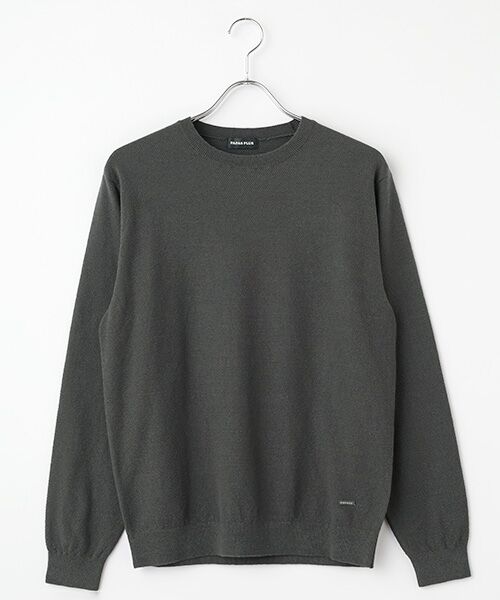 PAPAS/パパス ラグジュアリーコットン鹿の子14G セーター グレー L PAPAS/パパス ラグジュアリーコットン鹿の子14G セーター グレー L