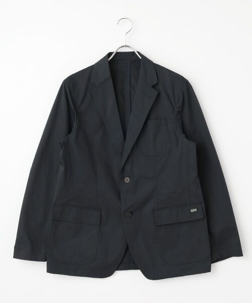 PAPAS/パパス ポリエステルツイルストレッチ ジャケット ネイビー L