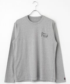 PAPAS / パパス Tシャツ | ●定番●40/2天竺 カジキプリント 長袖Tシャツ