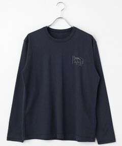 PAPAS / パパス Tシャツ | ●定番●40/2天竺 カジキプリント 長袖Tシャツ
