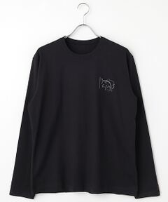 PAPAS / パパス Tシャツ | ●定番●40/2天竺 カジキプリント 長袖Tシャツ