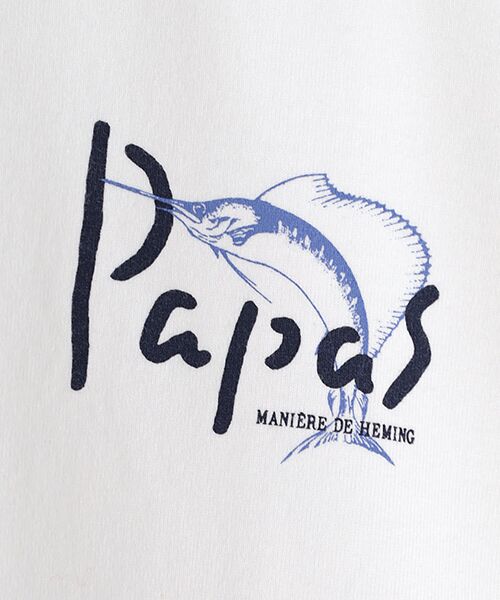 PAPAS / パパス Tシャツ | ●定番●40/2天竺 カジキプリント 長袖Tシャツ | 詳細1