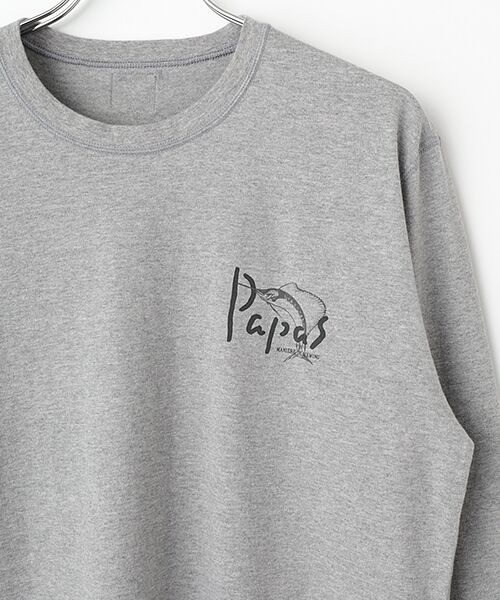 PAPAS / パパス Tシャツ | ●定番●40/2天竺 カジキプリント 長袖Tシャツ | 詳細8