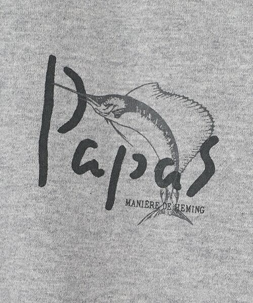 PAPAS / パパス Tシャツ | ●定番●40/2天竺 カジキプリント 長袖Tシャツ | 詳細10