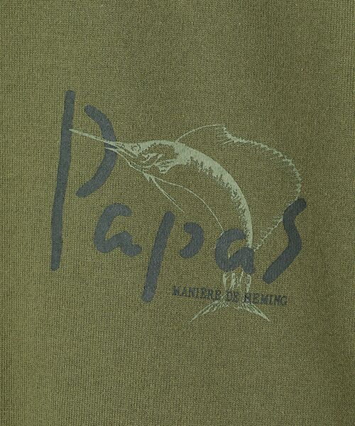 PAPAS / パパス Tシャツ | ●定番●40/2天竺 カジキプリント 長袖Tシャツ | 詳細13