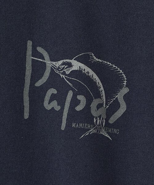 PAPAS / パパス Tシャツ | ●定番●40/2天竺 カジキプリント 長袖Tシャツ | 詳細16