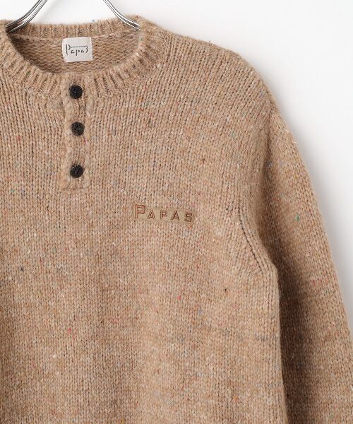 PAPAS / パパス ニット・セーター | ローゲージカラフルネップ天竺3G ヘンリーネックセーター | 詳細2