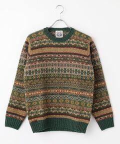 <JAMIESON'S>フェアアイル総柄5G クルーネックセーター