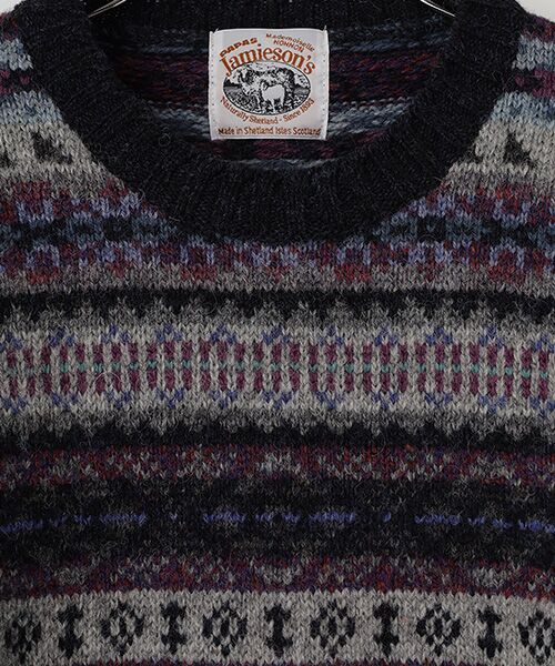 PAPAS / パパス ニット・セーター | <JAMIESON'S>フェアアイル総柄5G クルーネックセーター | 詳細7