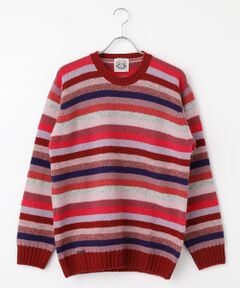 PAPAS / パパス ニット・セーター | <JAMIESON'S>フェアアイル マルチボーダー 5G クルーネックセーター