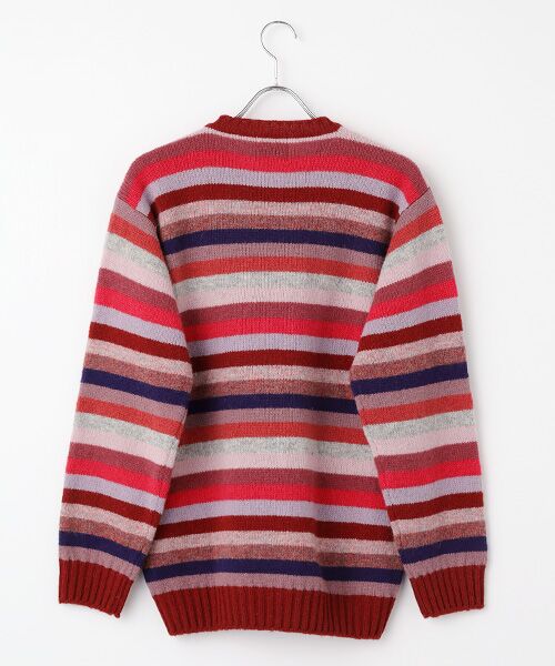 PAPAS / パパス ニット・セーター | <JAMIESON'S>フェアアイル マルチボーダー 5G クルーネックセーター | 詳細1