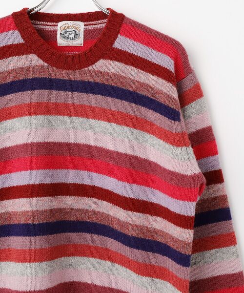 PAPAS / パパス ニット・セーター | <JAMIESON'S>フェアアイル マルチボーダー 5G クルーネックセーター | 詳細2