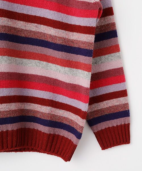 PAPAS / パパス ニット・セーター | <JAMIESON'S>フェアアイル マルチボーダー 5G クルーネックセーター | 詳細3