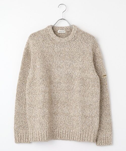 PAPAS/パパス コットンアルパカローゲージ クルーネックセーター ベージュ M
