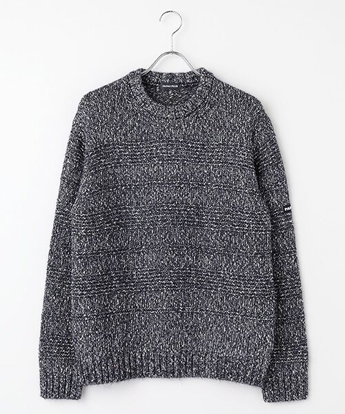 PAPAS/パパス コットンアルパカローゲージ クルーネックセーター ネイビー M