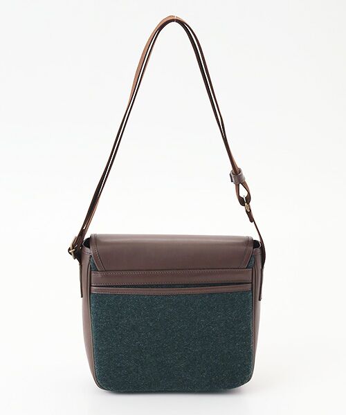 PAPAS / パパス ショルダーバッグ | メルトンウール×レザー ショルダーバッグ | 詳細3