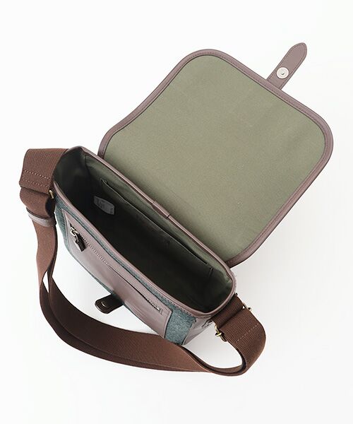 PAPAS / パパス ショルダーバッグ | メルトンウール×レザー ショルダーバッグ | 詳細5