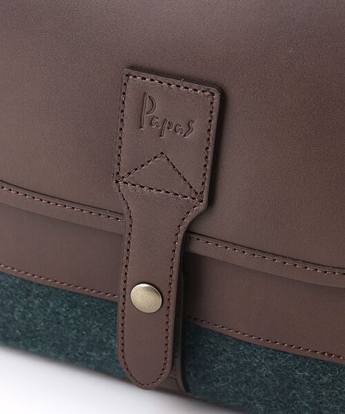 PAPAS / パパス ショルダーバッグ | メルトンウール×レザー ショルダーバッグ | 詳細7