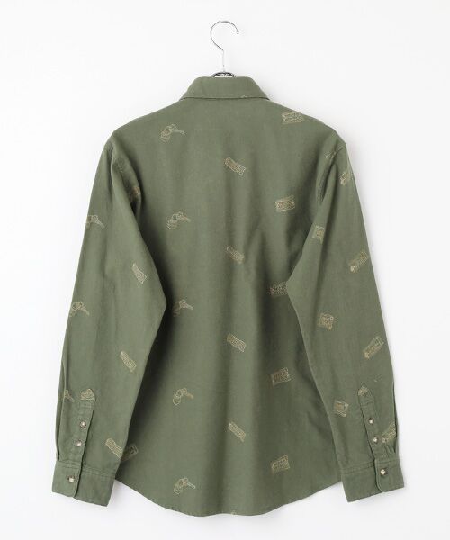 PAPAS / パパス シャツ・ブラウス | スエード両面起毛 ラベル&キー 刺繍シャツ | 詳細1