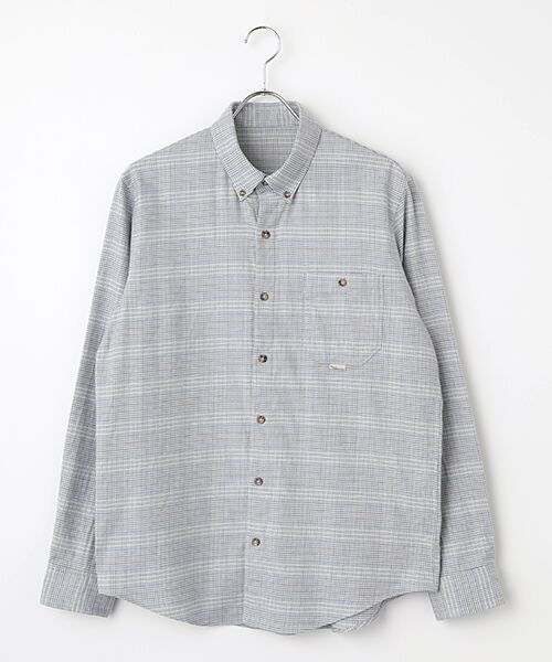 PAPAS/パパス オーガニックコットン甘撚ネルチェック起毛 ボタンダウンシャツ クリーム×ブルー系 M PAPAS/パパス オーガニックコットン甘撚ネルチェック起毛 ボタンダウンシャツ クリーム×ブルー系 M
