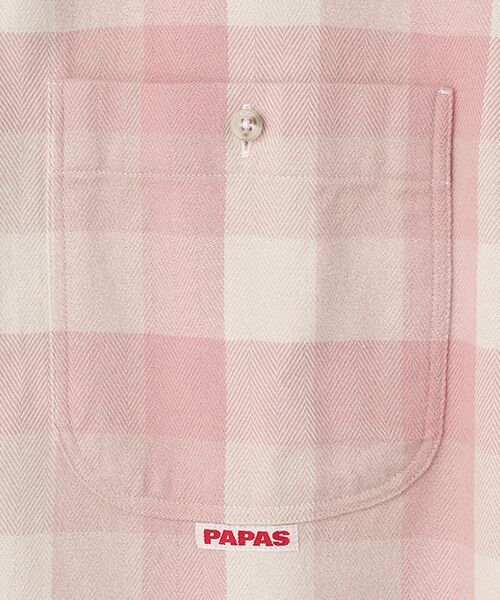 PAPAS / パパス シャツ・ブラウス | カラー杢コットンチェック両面起毛 シャツ | 詳細1