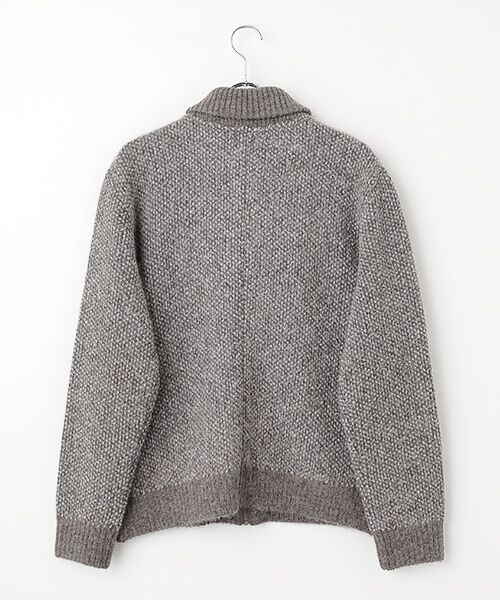 PAPAS / パパス ブルゾン | ブークレ ジャガード編ミ5G ニットブルゾン | 詳細1