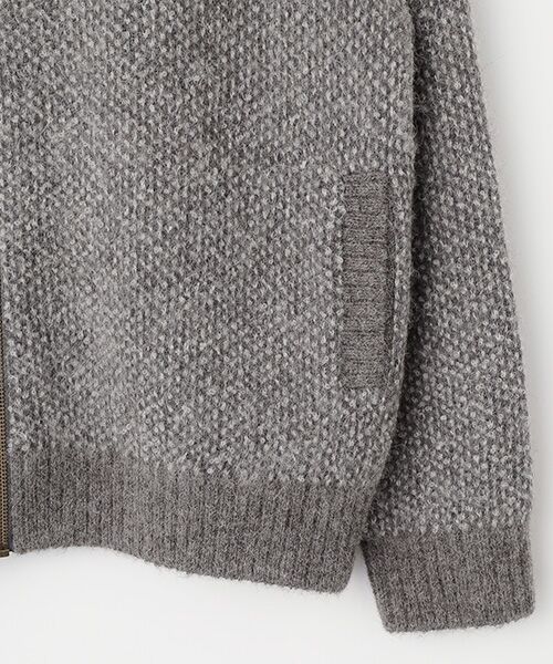 PAPAS / パパス ブルゾン | ブークレ ジャガード編ミ5G ニットブルゾン | 詳細3